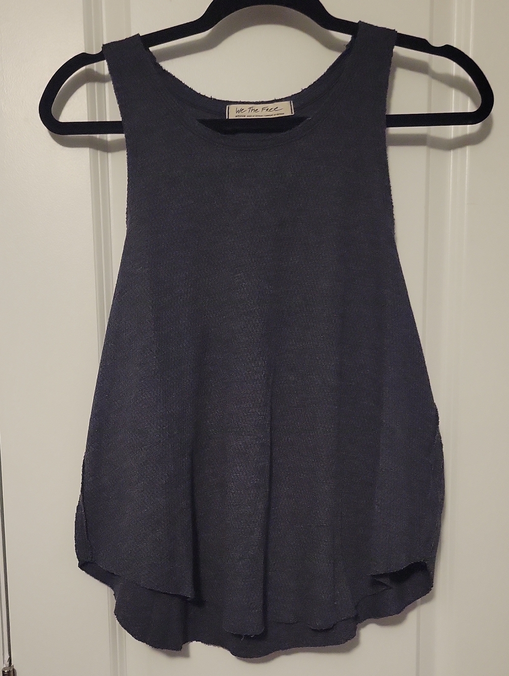 We The Free Dark Navy Blue Ribbed Tank Top